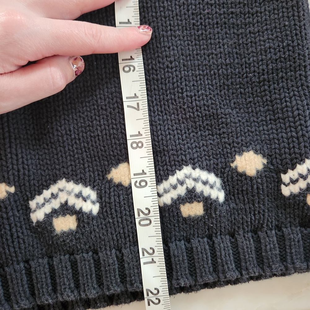 Vintage Tommy Hilfiger Navy Cotton Wool Ski Turtleneck Sweater SZ M Preppy Cabin - Picture 9 of 9